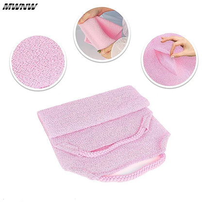 High Elasticity Frosted Long Shower Towel Shower Body Brush Bathing Massage Back Body Exfoliating Bathroom Wash Brush Bath Tools