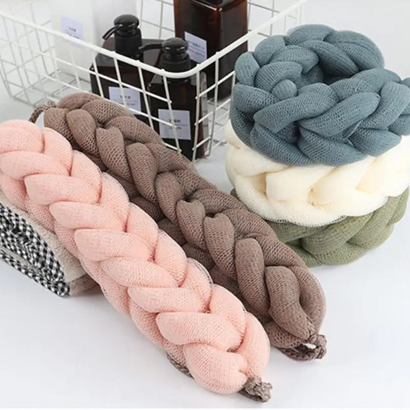 2024 Bath Brush Body Scrub Back Scrubber Washcloth Mesh Shower Loofahs Bath Body Massage Brush Bathroom Sponges Brush