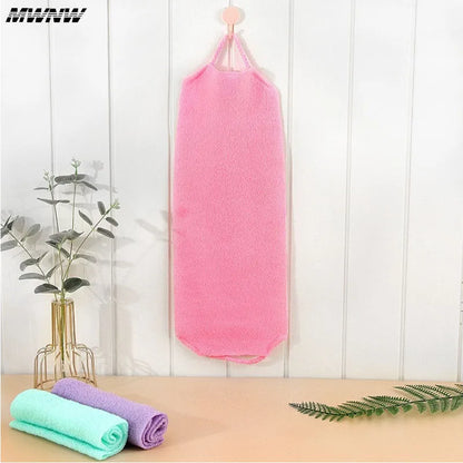 High Elasticity Frosted Long Shower Towel Shower Body Brush Bathing Massage Back Body Exfoliating Bathroom Wash Brush Bath Tools